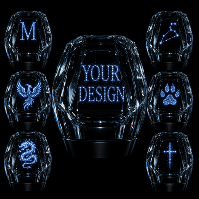 DYUHOP Custom Crystal Shift Knob — design variants (monogram, phoenix, dragon, constellation, paw print, cross)