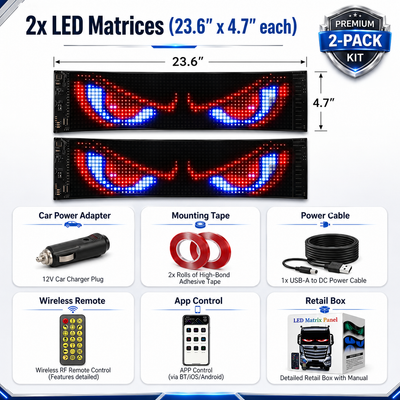 Large 2-Pack 23.6 x 4.7 inch flexible LED panels